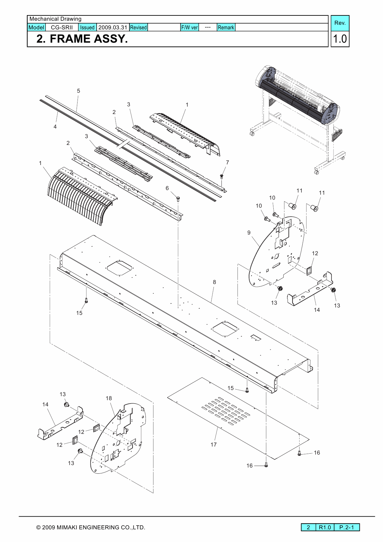 MIMAKI CG SRII 100 130 MECHANICAL DRAWING Parts Manual-4